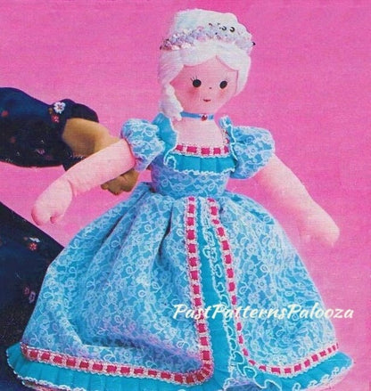 Vintage Sewing Pattern 18" Fabric Cinderella Topsy Turvy Doll c. 1975 PDF Instant Digital Download Retro Toy Fairytale Dolly Rags to Riches