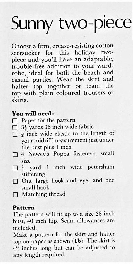 Vintage Sewing Pattern Womens Cotton Seersucker Midriff Halter Top & Maxi Skirt Set PDF Instant Digital Download Retro Boho 2-Piece Outfit