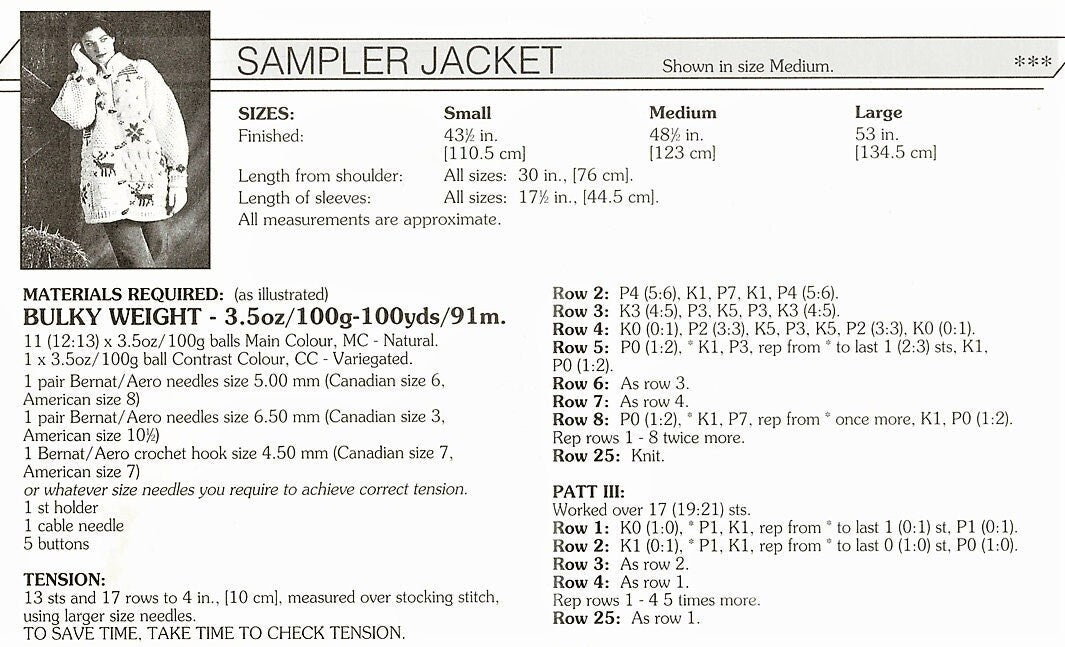 Vintage Knitting Pattern Womens Sweater Jacket Coat Reindeer Snowflake Christmas Sampler PDF Instant Digital Download Bulky 12 Ply