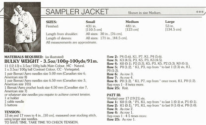 Vintage Knitting Pattern Womens Sweater Jacket Coat Reindeer Snowflake Christmas Sampler PDF Instant Digital Download Bulky 12 Ply