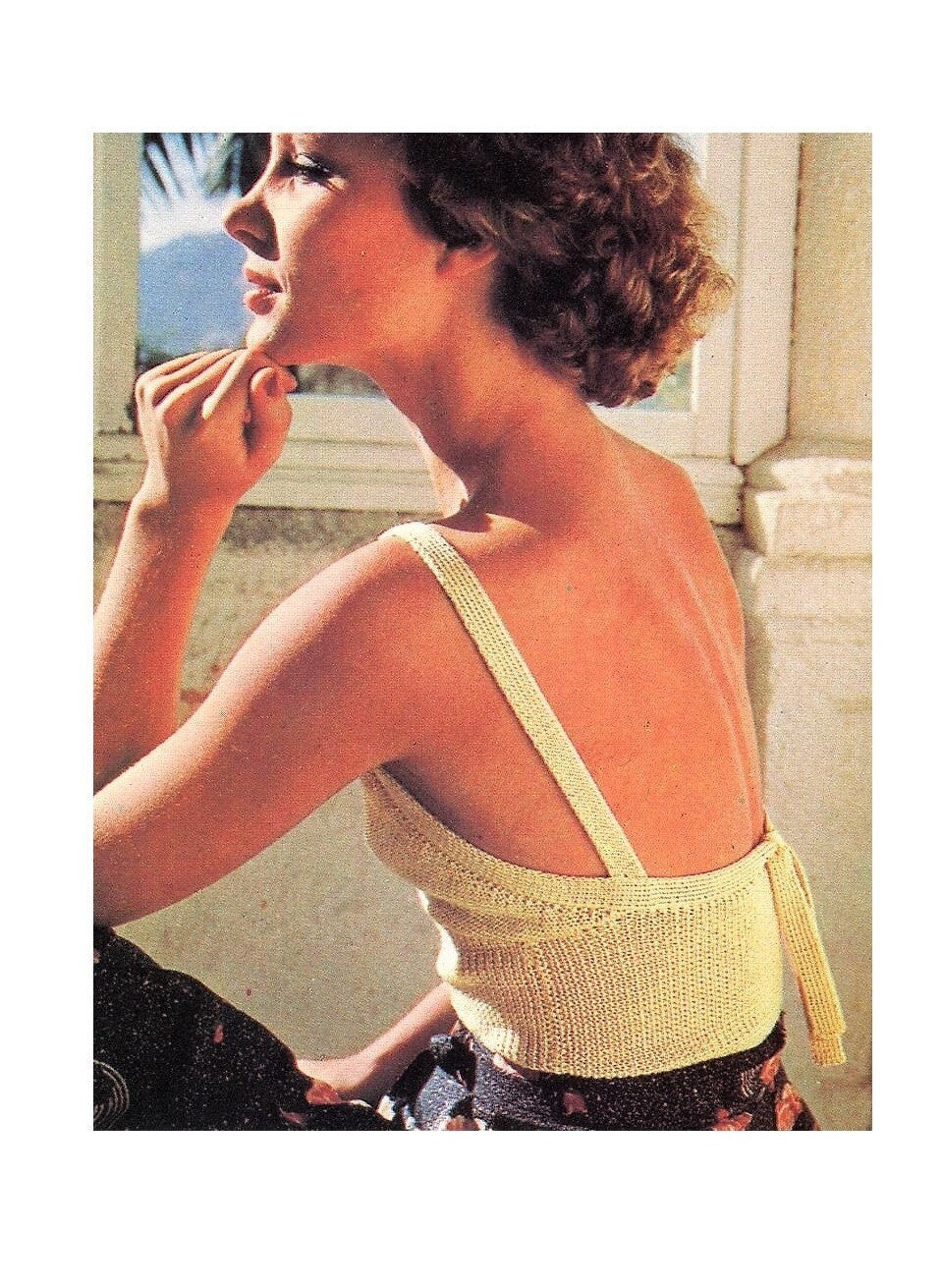 Vintage Camisole Knitting Pattern Fine Knit Bralette Top Summer Tank PDF Instant Digital Download Boho Chic Cami 3 Ply