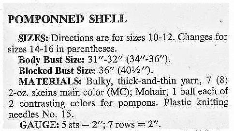 Vintage Knitting Pattern Womens Knit Pompom Shell Top Short Sleeve Sweater Summer Pullover PDF Instant Digital Download Mohair Bulky 12 Ply