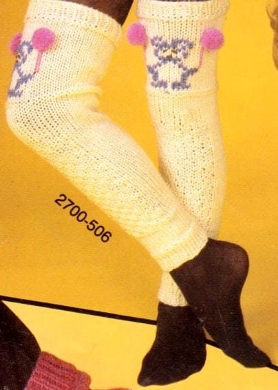 Vintage Knitting Pattern Knit Legwarmers PDF Instant Digital Download Retro Leg Warmers 80s 1980s 10 Ply Aran