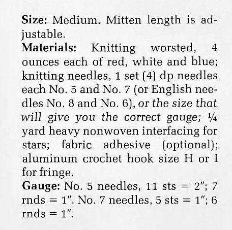 Vintage Knitting Pattern Womens 4th Of July Stars Stripes Patriotic Stocking Hat Mittens Set PDF Instant Digital Download Scarf-Hat 10 Ply