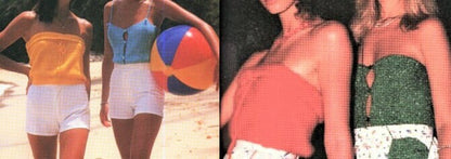 Vintage Knitting Pattern Womens Quick Easy Summer Tube Tops  PDF Instant Digital Download Simple Stylish Tubular Tops 4 Designs