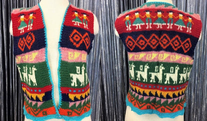 Vintage Knitting Pattern Womens Guatemalan Llama Vest Bohemian Aztec Fair Isle PDF Instant Digital Download Retro Peruvian Vest 5 Ply