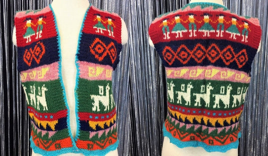 Vintage Knitting Pattern Womens Guatemalan Llama Vest Bohemian Aztec Fair Isle PDF Instant Digital Download Retro Peruvian Vest 5 Ply