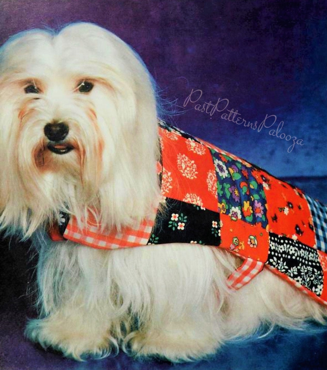 Vintage Sewing Pattern Quilted Patchwork Dog Coat PDF Instant Digital Download Scrap Fabric Prints Quick Easy Puppy Gift