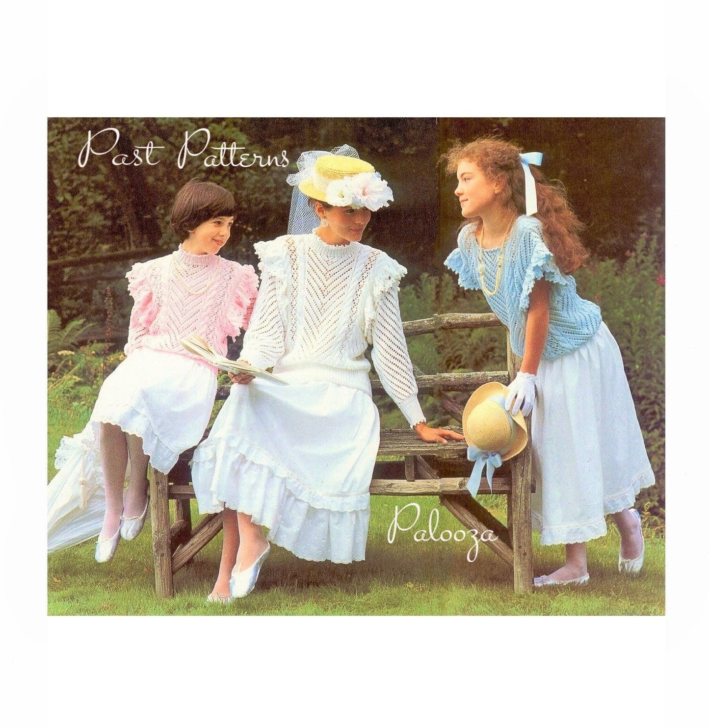 Vintage Knitting Pattern Womens Girls Frilly Edwardian Sweaters Tops PDF Instant Digital Download Feminine Victorian Jumpers Cotton Thread