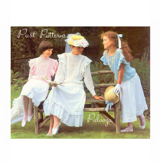 Vintage Knitting Pattern Womens Girls Frilly Edwardian Sweaters Tops PDF Instant Digital Download Feminine Victorian Jumpers Cotton Thread