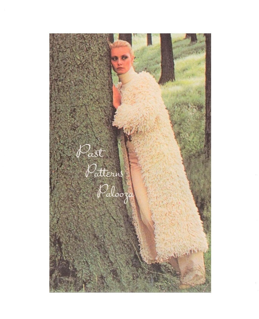 Vintage Knitting Pattern Womens Long Loopy Maxi Coat PDF Instant Digital Download Retro Loop Stitch Boucle Yarn 12 Ply