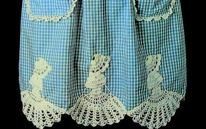 Vintage Sewing Pattern Womens Gingham Apron with Crocheted Crinoline Ladies Trim PDF Instant Digital Download Southern Belle Motifs One Size