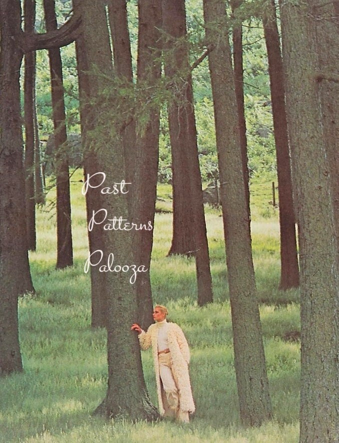 Vintage Knitting Pattern Womens Long Loopy Maxi Coat PDF Instant Digital Download Retro Loop Stitch Boucle Yarn 12 Ply