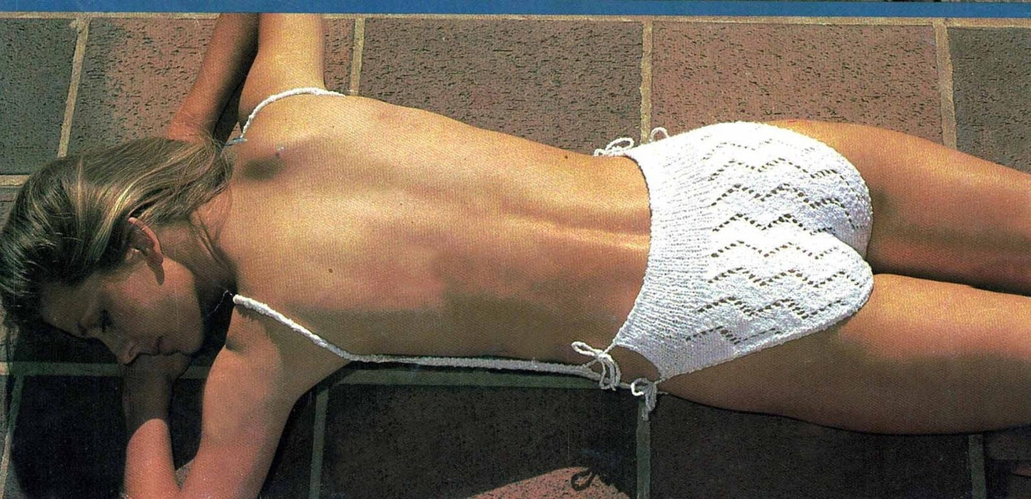 Vintage Knitting Pattern Womens Open Back Lacy Swimsuit One-Piece Bathing Suit PDF Instant Digital Download Swimwear 10 Ply Cotton