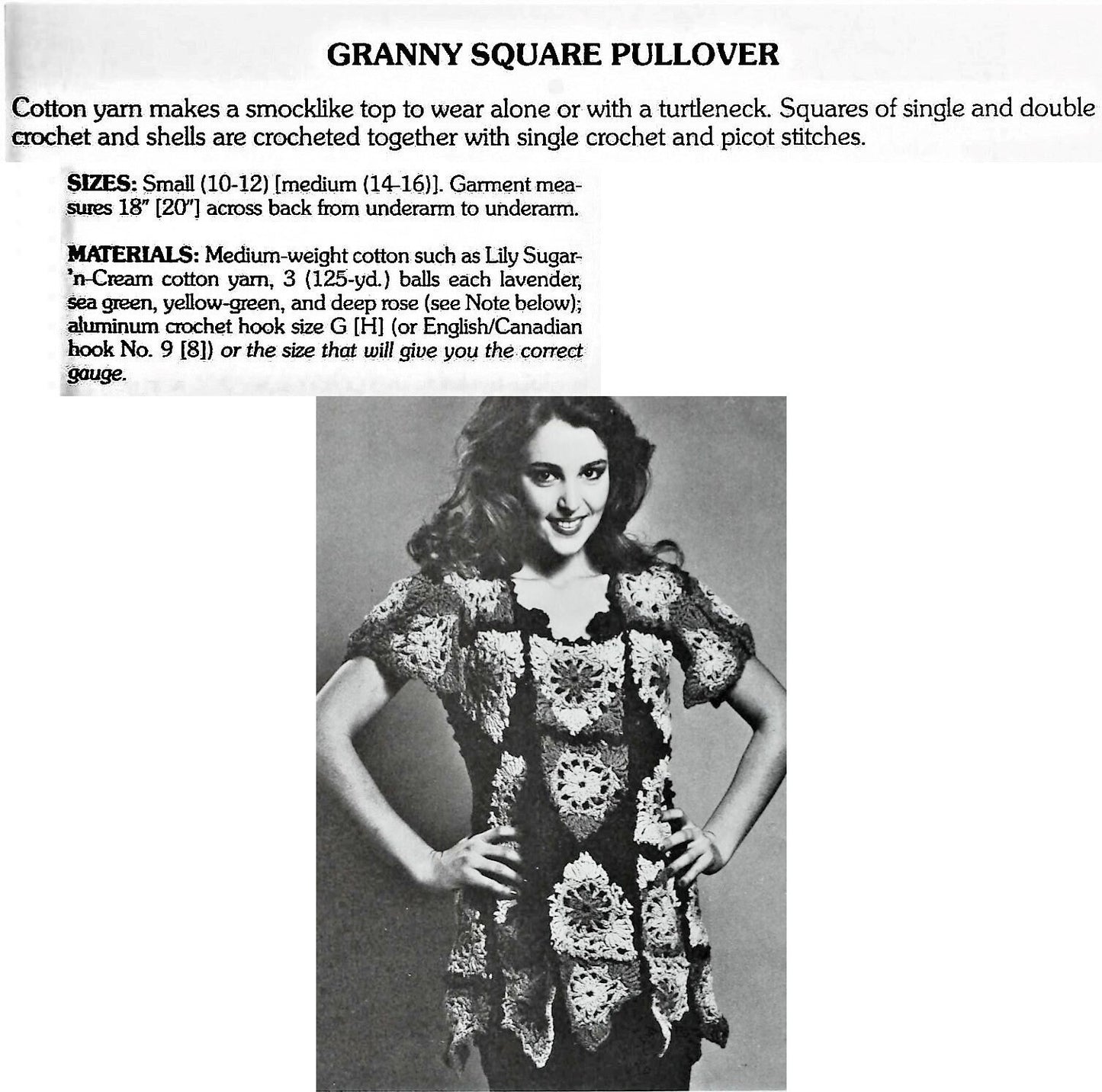 Vintage Crochet Pattern Womens Granny Square Smock and Galaxy Stars Tunic Sweater Tops PDF Instant Digital Download Retro Boho 10 Ply