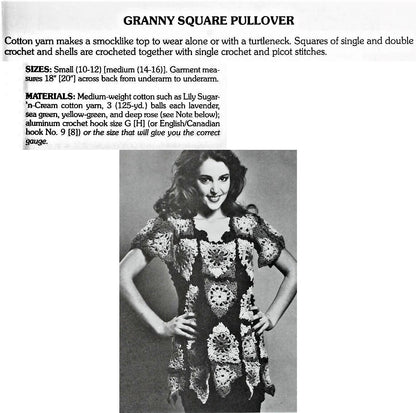 Vintage Crochet Pattern Womens Granny Square Smock and Galaxy Stars Tunic Sweater Tops PDF Instant Digital Download Retro Boho 10 Ply
