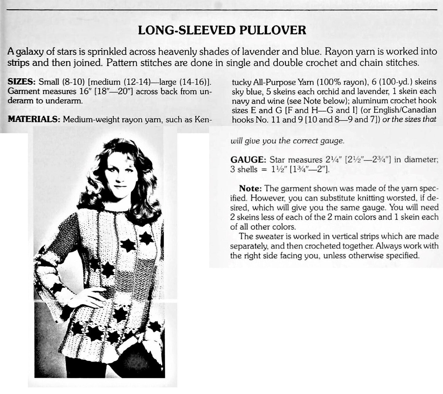 Vintage Crochet Pattern Womens Granny Square Smock and Galaxy Stars Tunic Sweater Tops PDF Instant Digital Download Retro Boho 10 Ply