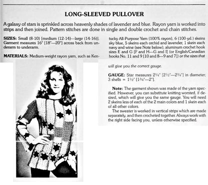 Vintage Crochet Pattern Womens Granny Square Smock and Galaxy Stars Tunic Sweater Tops PDF Instant Digital Download Retro Boho 10 Ply
