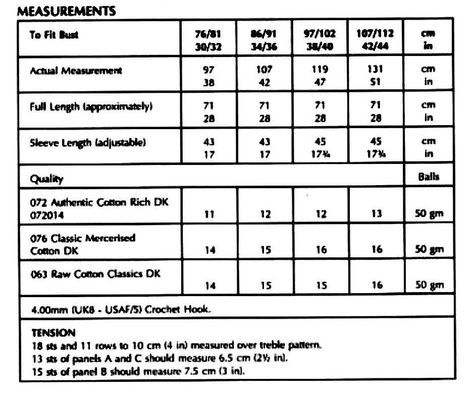Vintage Crochet Pattern Womens Long Sweater Lacy Paneled Openwork Tunic PDF Instant Digital Download Pretty Cotton Jumper DK 8 Ply