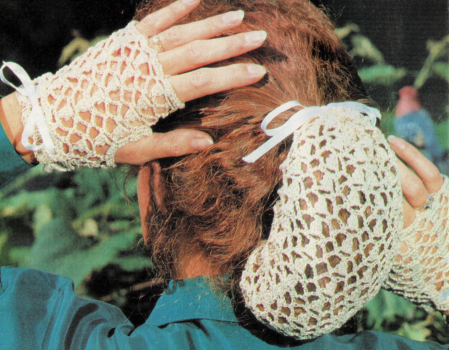Vintage Crochet Pattern Womens Victorian Cotton Lace Snood & Fingerless Gloves Set PDF Instant Digital Download Fishnet Hair Holder Hairnet