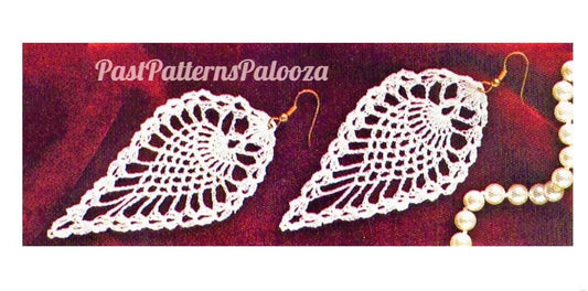 Vintage Crochet Pattern 4" Pretty Pineapple Lace Earrings PDF Instant Digital Download Crocheted Dangle Jewelry Easy Beginners