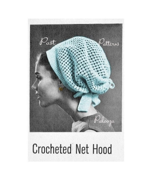 Vintage Crochet Pattern Womens Net Hood Head Scarf Snood Retro Hair Holder Drawstring Tie PDF Instant Digital Download Cotton Thread No. 10