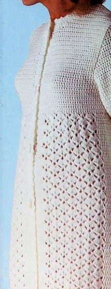 Vintage Crochet Pattern Womens Maxi Dressing Gown Robe PDF Instant Digital Download Boho Chic Long or Short Sleep Bath Robe 5 Ply