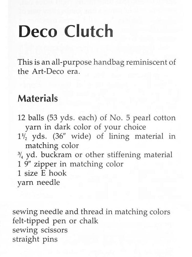 Vintage Crochet Pattern Art Deco Clutch Purse PDF Instant Digital Download Hexagonal Hand Bag Perle Cotton Thread