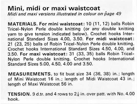 Vintage Crochet Pattern Womens Maxi Vest Long Lace Waistcoat PDF Instant Digital Download Groovy Mod Boho Maxi Midi or Mini Tunics 4 Ply