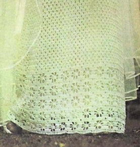 Vintage Crochet Pattern Lacy Daisy Wedding Dress Ribboned Empire Waist PDF Instant Digital Download Heirloom Quality Retro 1970s 4 Ply