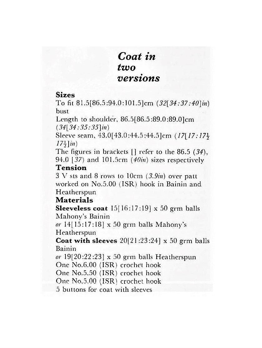 Vintage Crochet Pattern Womens Maxi Coat and Maxi Vest Long Lace Waistcoat PDF Instant Digital Download Groovy Mod Boho Retro Wear 10 Ply