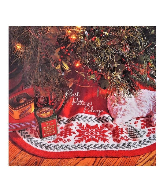 Vintage Knitting Pattern 46" Nordic Christmas Tree Skirt Snowflakes & Trees PDF Instant Digital Download Scandinavian Fair Isle 10 Ply
