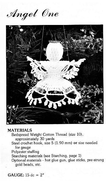 Vintage Crochet Patterns Cotton Thread Lace Ribbons Christmas Angel Doll Centerpiece and Ornaments PDF Instant Digital Download 4 Designs