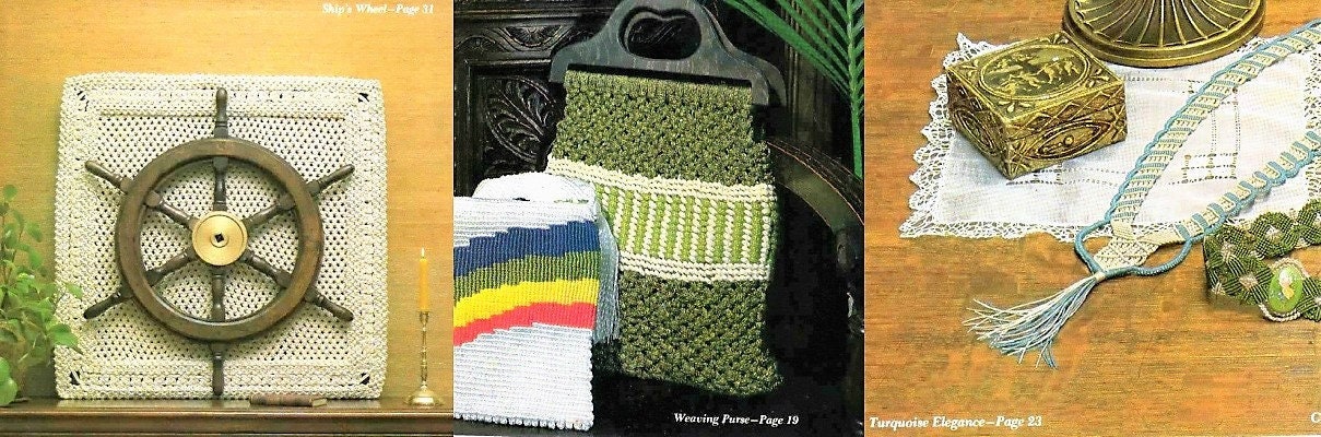 Vintage Macrame Patterns Macramé Gold Book PDF Instant Digital Download 15 Projects 1977 Pot Plant Hangers Holders Wall Hanging Owl Purse