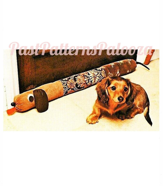 Vintage Sewing Pattern 30" Dachshund Dog Draft Stopper Dodger PDF Instant Digital Download Soft Plush Fabric Wiener Dog