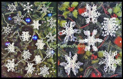 Vintage Crochet Pattern White Lace Snowflakes 3-D Victorian Christmas Ornaments PDF Instant Digital Download 14 Three Dimensional Designs