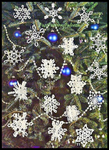 Vintage Crochet Pattern White Lace Snowflakes 3-D Victorian Christmas Ornaments PDF Instant Digital Download 14 Three Dimensional Designs