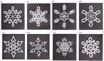 Vintage Crochet Pattern White Lace Snowflakes 3-D Victorian Christmas Ornaments PDF Instant Digital Download 14 Three Dimensional Designs