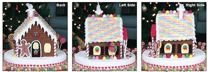 Vintage Crochet Pattern 10" Christmas Gingerbread House Centerpiece PDF Instant Digital Download Plush Candy Cottage Amigurumi 10 Ply