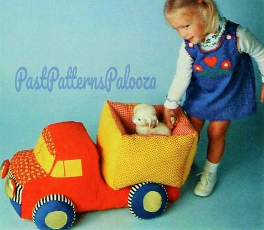 Vintage Sewing Pattern 25" Fabric Dump Truck Soft Sculpture Toy PDF Instant Digital Download Child Toddler Play Vehicle Gift