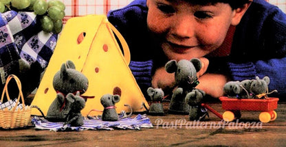 Vintage Sewing Pattern Felt Mouse Family and Swiss Cheese Chalet House Holder PDF Instant Digital Download Mini Sewn Soft Toys