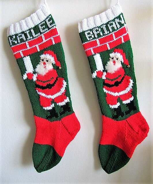 Vintage Fleisher Santa Christmas Stocking Knitting Pattern PDF Instant Digital Download Nostalgic Hanging Stocking Fireplace Retro Sock 1955