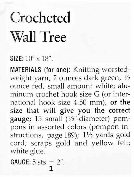Vintage Crochet Pattern 18" Christmas Tree Wall or Door Hanging PDF Instant Digital Download Fun Easy Holiday Project 10 Ply