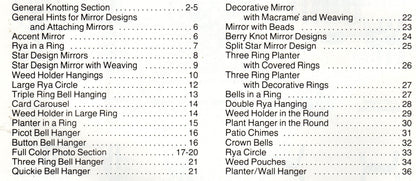 Vintage Macrame Things In Rings Round Circle Craft Patterns Designs Book PDF Instant Digital Download Boho Mirrors Hangers Chimes Planters