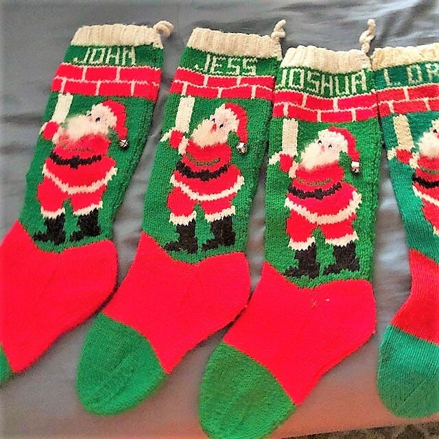 Vintage Fleisher Santa Christmas Stocking Knitting Pattern PDF Instant Digital Download Nostalgic Hanging Stocking Fireplace Retro Sock 1955