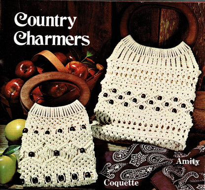 Vintage Macrame Patterns Fancy Knots Macrame Lace Purses Handbags Plant Hangers PDF Instant Digital Download 14 Projects