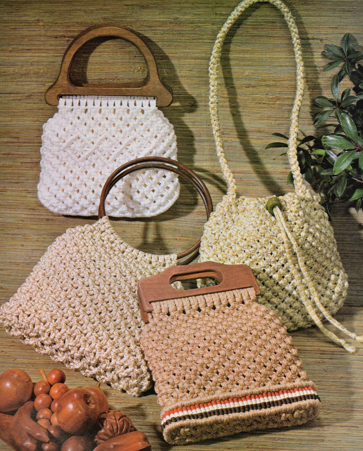 Vintage Macrame Purse Time Pursetime Patterns Book 1970s ALL Purses Cross Body Bags Handbag Clutches PDF Instant Digital Download eBook
