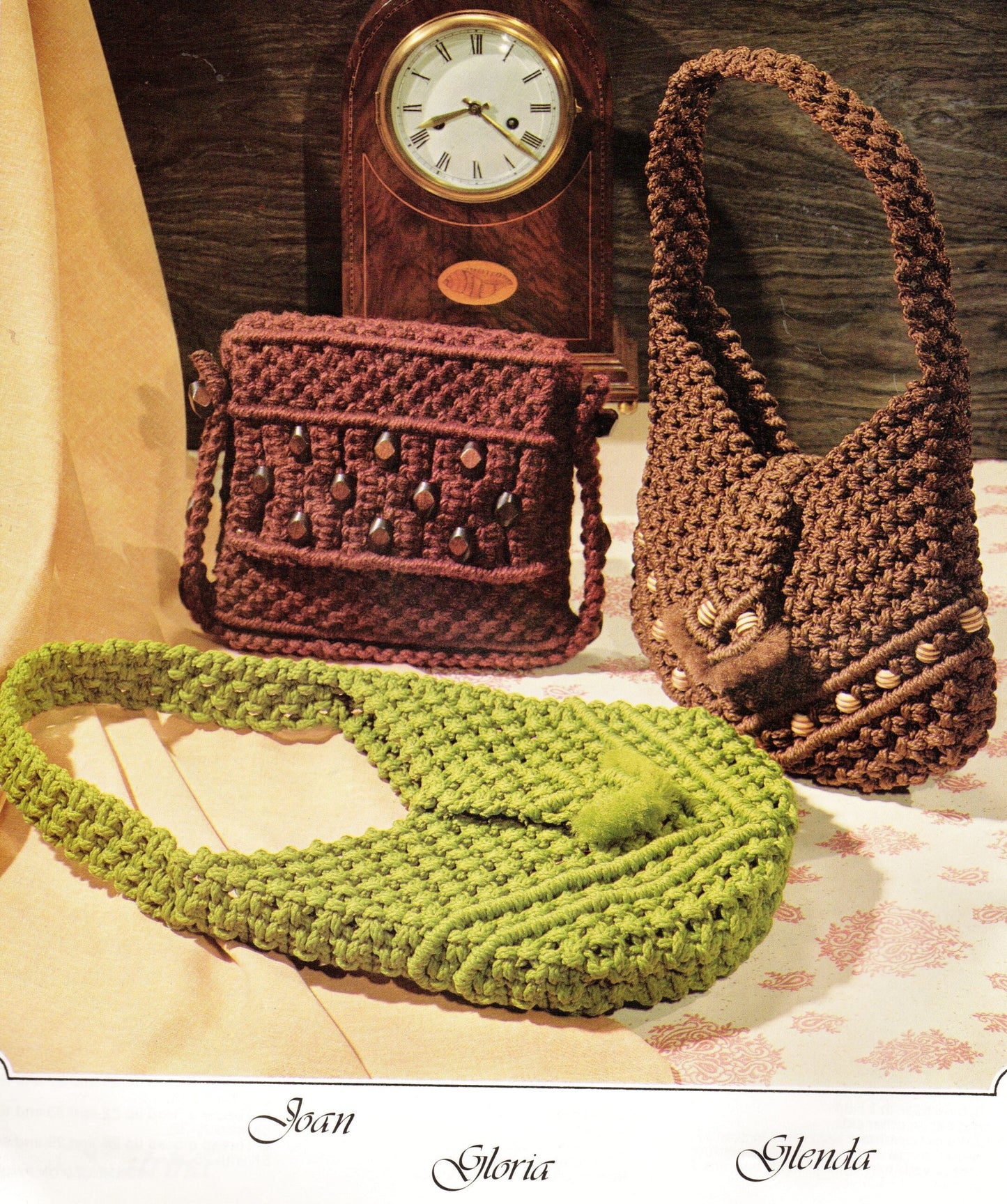 Vintage Macrame Purse Time Pursetime Patterns Book 1970s ALL Purses Cross Body Bags Handbag Clutches PDF Instant Digital Download eBook