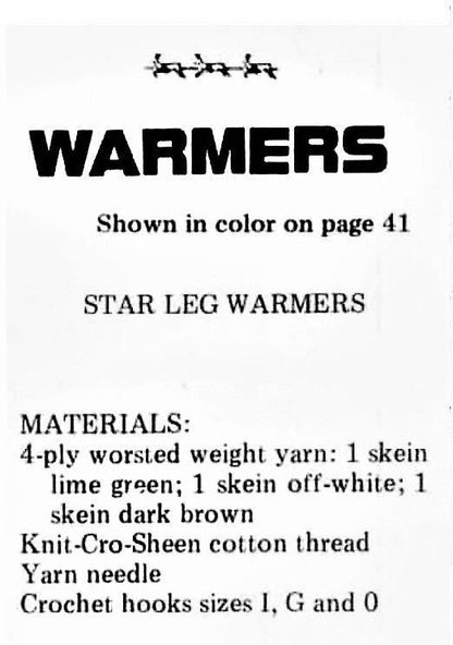 Vintage Crochet Pattern Holiday Star Striped Legwarmers PDF Instant Digital Download Retro Christmas Leg Warmers Shooting Star 10 Ply