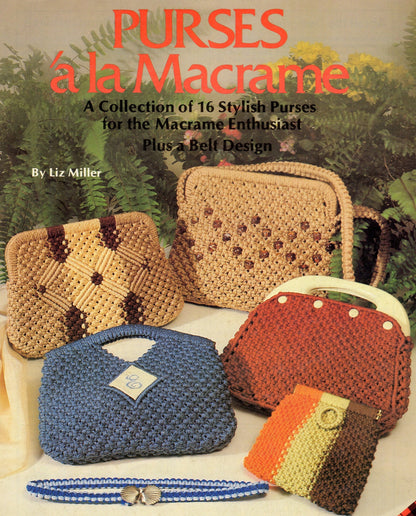 Vintage Macrame Purses Patterns Purses A La Macramé Book 1970s 16 Bags Handbag Purses Clutches PDF Instant Digital Download Retro Knotwork